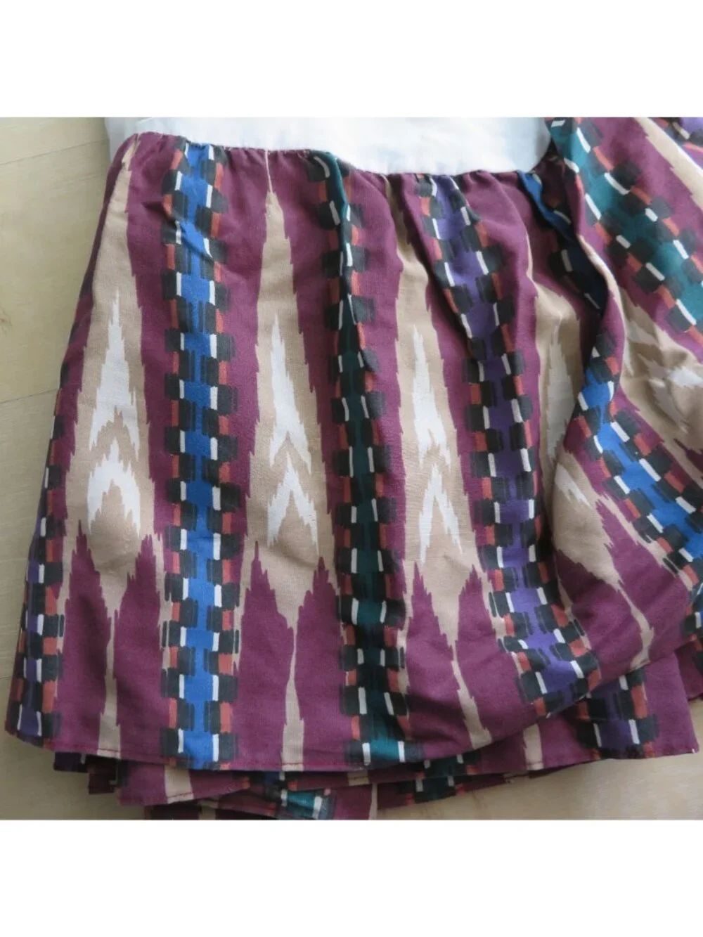 Vintage Dan River Cal King Bed Skirt Multicolor Southwest Aztec Western Geometri